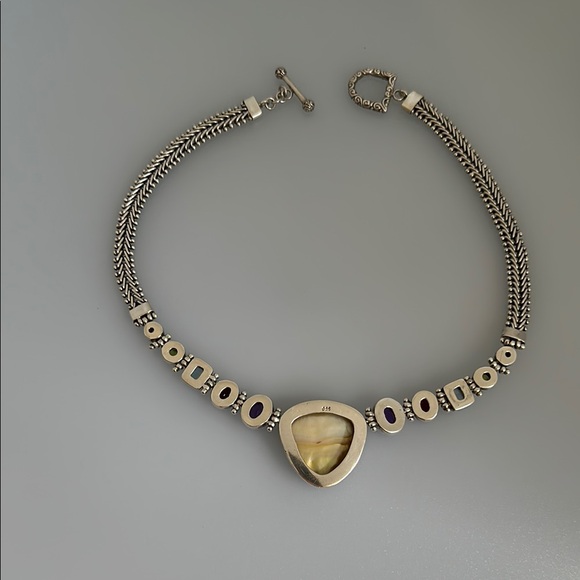 925 Silver real Gems amethyst, Garnet, Topaz, Tourmaline, seashells necklace - Picture 9 of 10